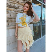 Butter Yellow Ruffle Mini Skirt | Etsy (US)
