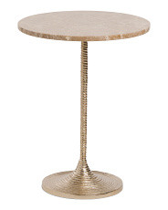 20.75x16 Marble Top Twisted Metal Accent Table | Tables | Marshalls | Marshalls