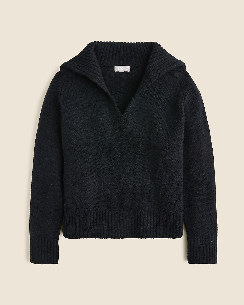 Johnny-collar sweater with ribbed trim | J. Crew US