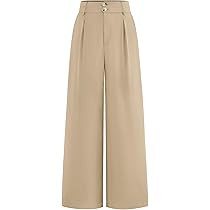 BTFBM Women Wide Leg Dress Pants 2026 High Waisted Button Pleated Business Casual Trousers Office... | Amazon (US)