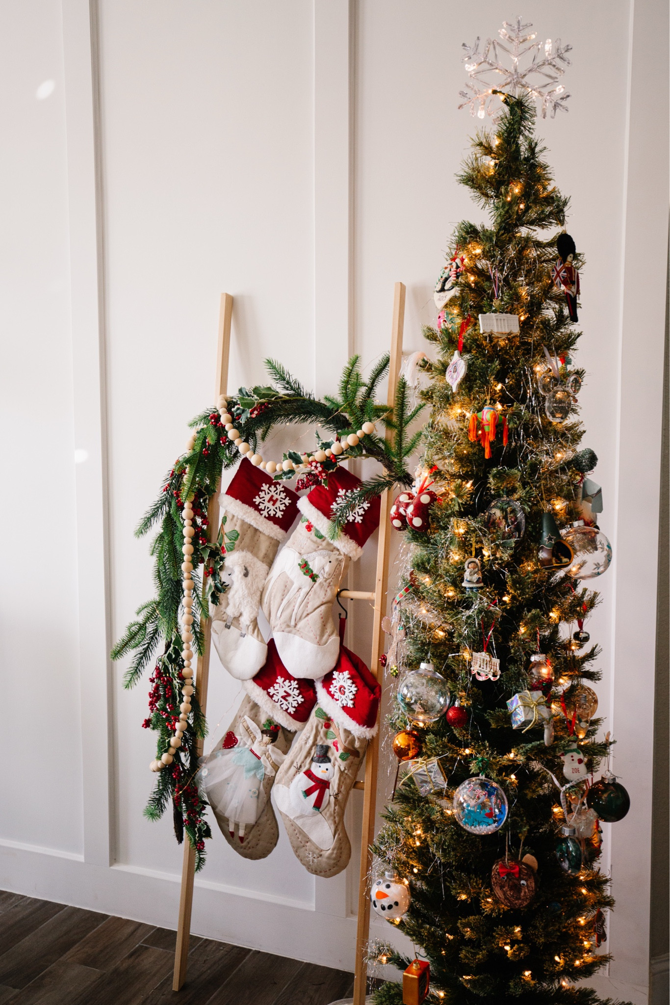 Christmas Stocking ladder. Christmas stocking. Slim Christmas tree. Pencil Christmas tree. 

#LTKHome #LTKSeasonal #LTKHoliday
