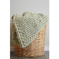 Chunky Knit Blanket | Throw Knitted Blanket| Handmade |Couch Chenille Christmas | Etsy (CAD)