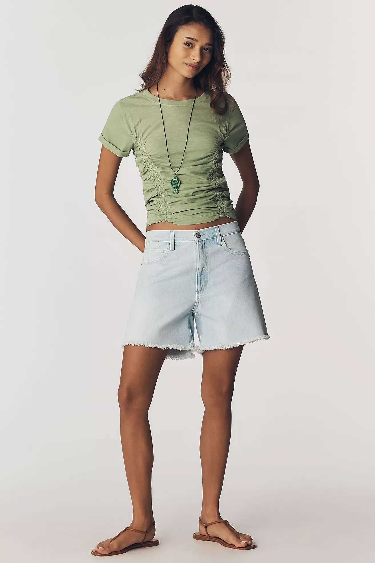 Pilcro Cinched Crew-Neck Tee | Anthropologie (US)