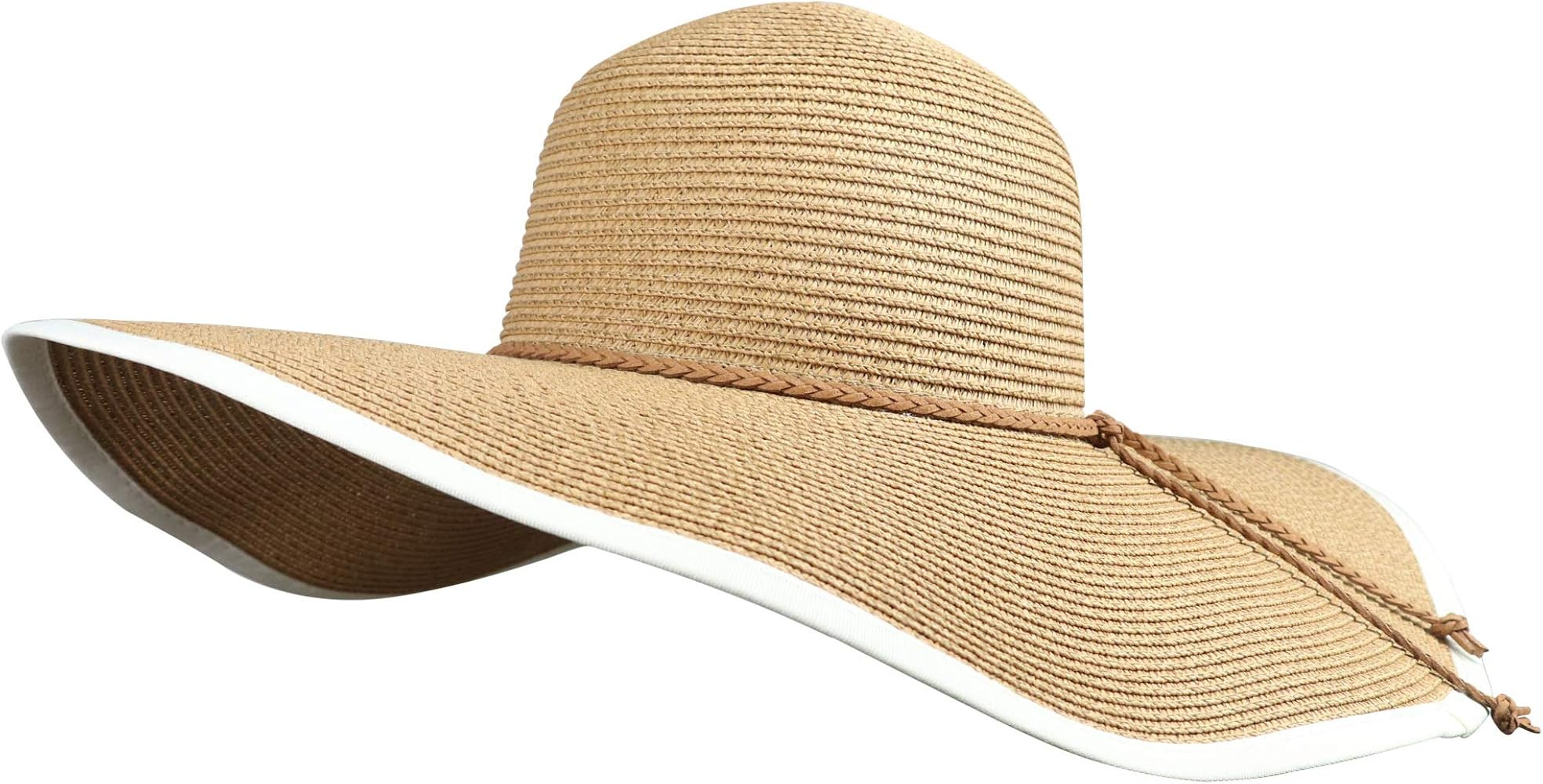 Womens Big Bowknot Straw Hat Floppy Foldable Roll up Beach Cap Sun Hat UPF 50+ | Amazon (US)
