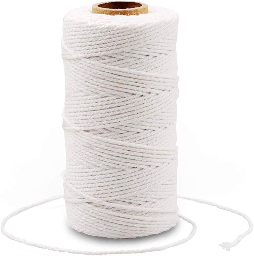 G2PLUS 328ft White Cotton Twine - Natural Bakers String for Wrapping Gifts, Arts, Crafts and Home... | Amazon (US)