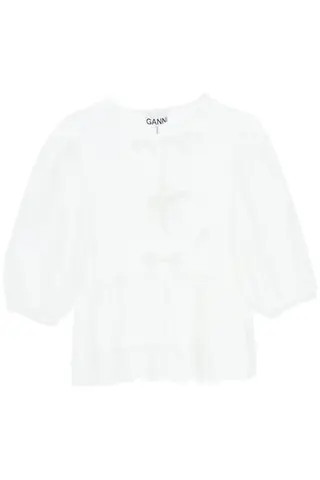 GANNI POPLIN PEPLUM TOP | Residenza725 US