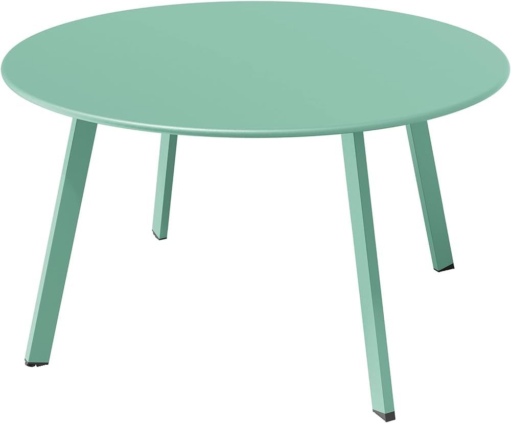 Grand Patio Round Steel Patio Coffee Table, Weather Resistant Outdoor Large Side Table, Mint Gree... | Amazon (US)
