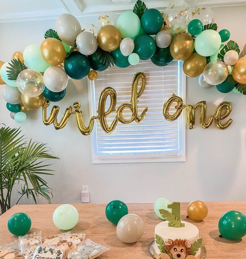 Wild One Jungle Themed 1st Birthday Balloon Garland Kit Two | Etsy | Etsy (US)