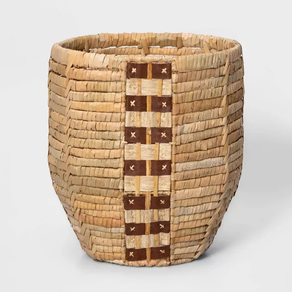 Storage Basket with Leather Accent Black - Opalhouse™ | Target