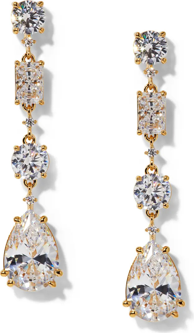 Everleigh Cubic Zirconia Linear Drop Earrings | Nordstrom