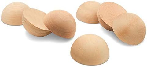 Wooden Split Balls 2-1/2 inch, Pack of 12 Wood Half Balls for Crafting and DIY Wreaths, by Woodpe... | Amazon (US)