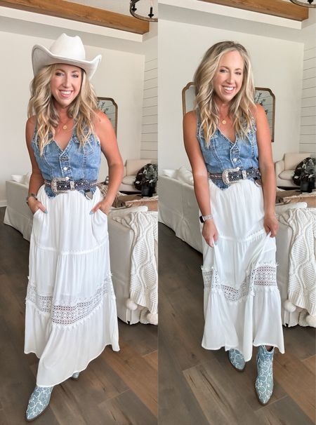 Country Concert Outfit, Amazon country concert outfit, country festival outfit, denim vest size small, white skirt size small, Amazon fashion Amazon finds 

#LTKfindsunder50 #LTKFestival