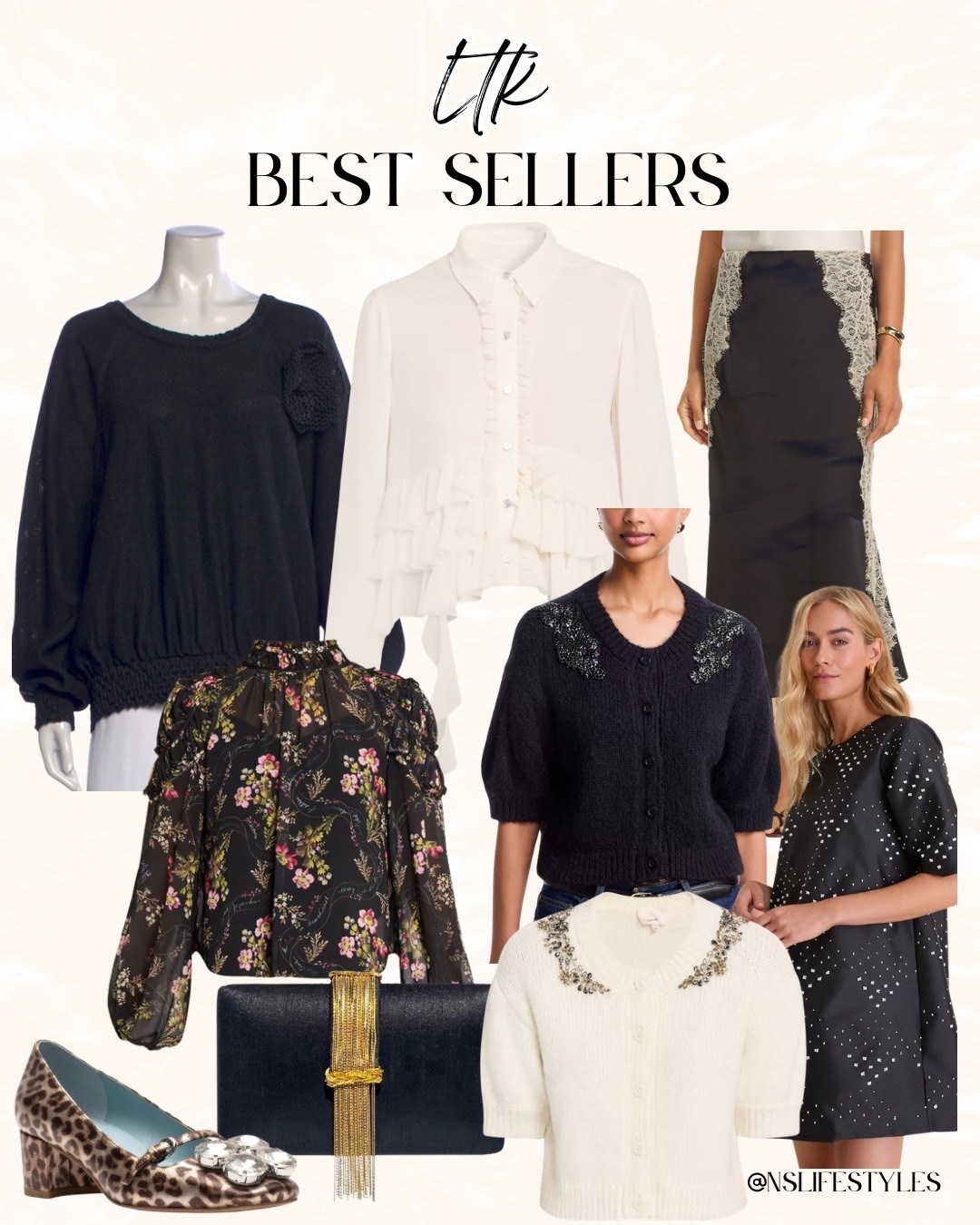 LTK best sellers round-up! 🖤

I styled sophisticated wardrobe staples including embellished short-sleeve cardigans, sheer ruffle blouses, a dark floral top, and a lace-accented midi skirt.

Finished with jewel-embellished leopard pumps and a gold tassel clutch for chic evening style. ✨

#LTKfashion #LTKbestsellers #ChicStyle #EveningWear #WardrobeStaples #OOTD #FallStyle #ClassicLook

#LTKootd