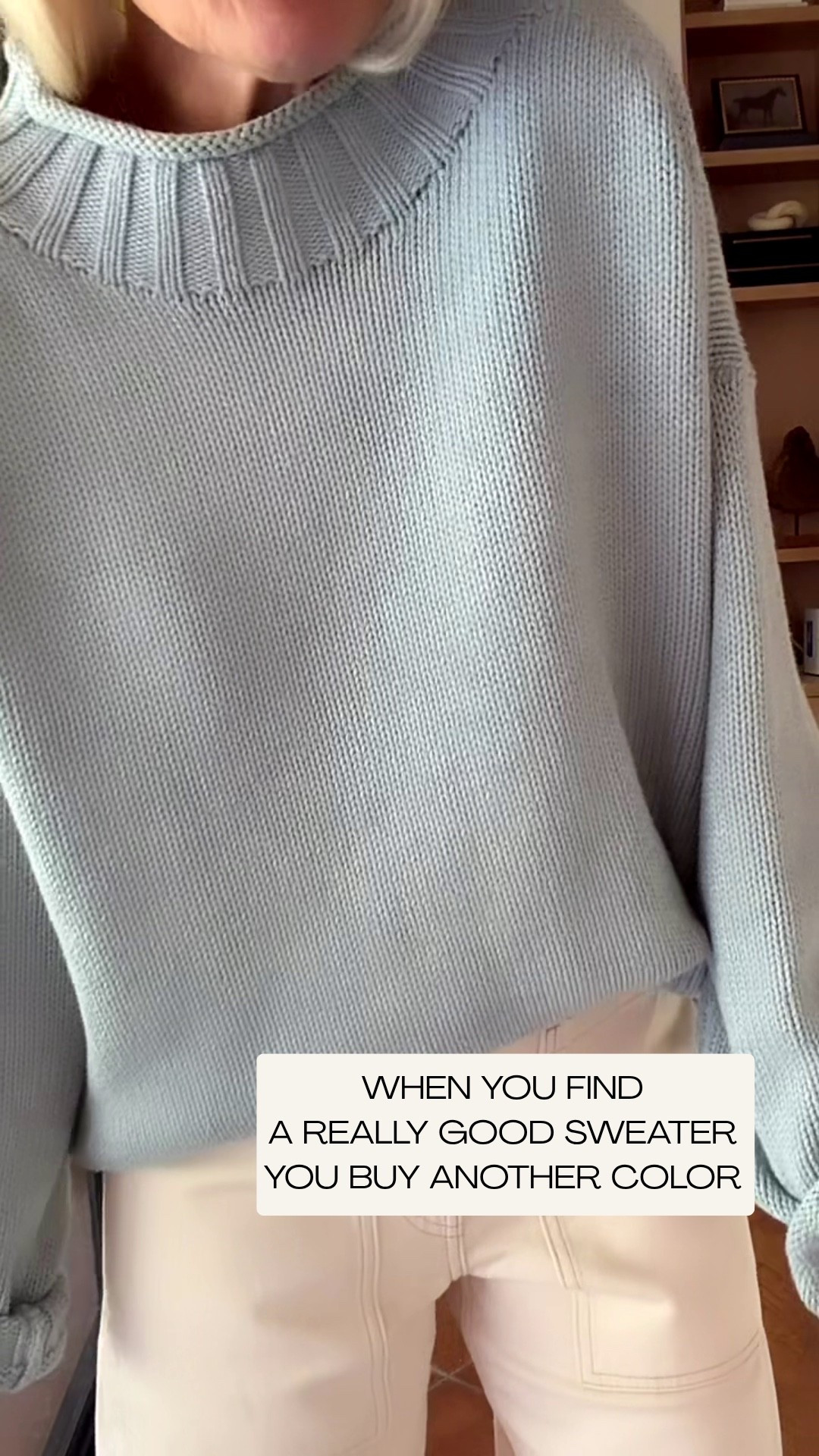 When you find a really good sweater, getting it in another color just makes sense! I have the J.Crew Rollneck in white, and this beautiful icy blue. It’s 100% cotton with that relaxed, slouchy fit and rolled neckline that makes it so easy to wear with jeans, trousers, or layered over a shirt. A classic wardrobe staple I know I’ll reach for again and again.

I size down in this to XS

👩‍💻 LTK PRO TIPS
❤️ Heart = Support my posts ;-)
🔖 Save = Get sale & restock alerts for the things you love!
📋 Lists = Keep favorites organized (List ideas: Christmas, Birthdays, and Vacations!)
📲 Share = Send lists and products to a friend (or your daughters like me).
💬 Comment = Ask me anything, and I’ll answer. ;-)

#LTKootd #LTKOver40 #LTKSeasonal