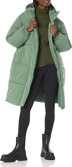 Amazon.com: Amazon Essentials Women's Oversized Long Puffer Jacket (Available in Plus Size), Sage... | Amazon (US)