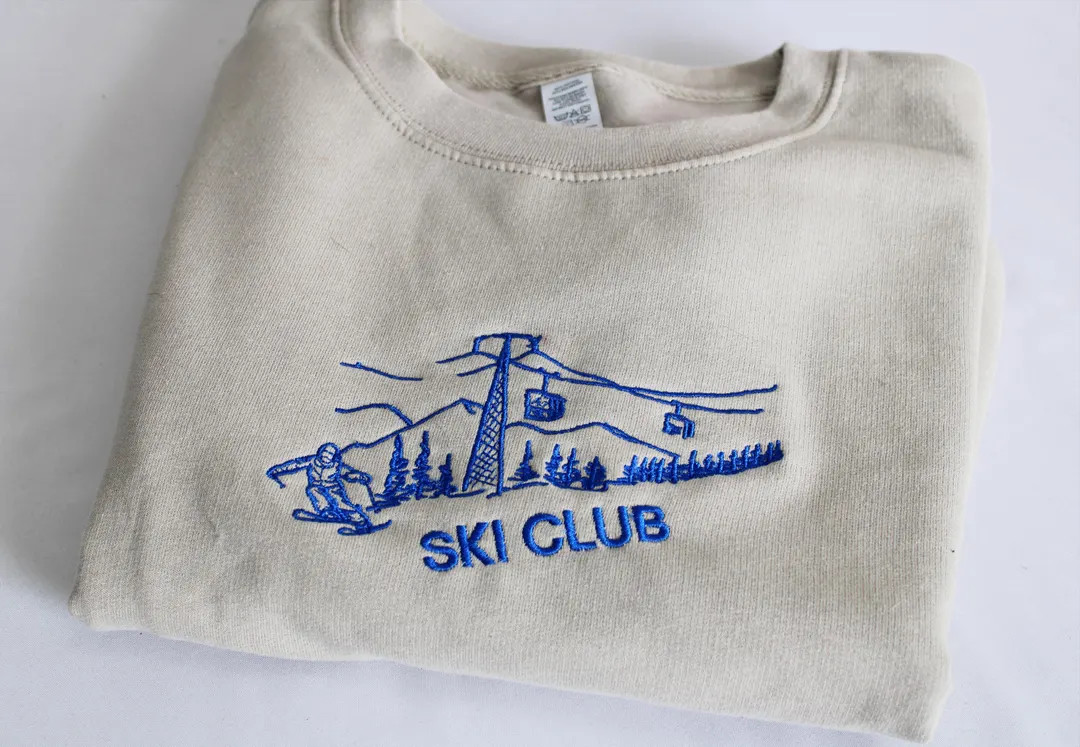 Embroidered Ski Club Sweatshirt, Vintage Ski Club Sweater, Skiing Gifts, Ski Club Shirt, 90s Aest... | Etsy (US)