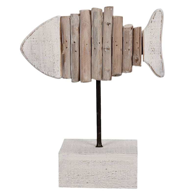 Wooden Fish on Pedestal, 9.8" | At Home