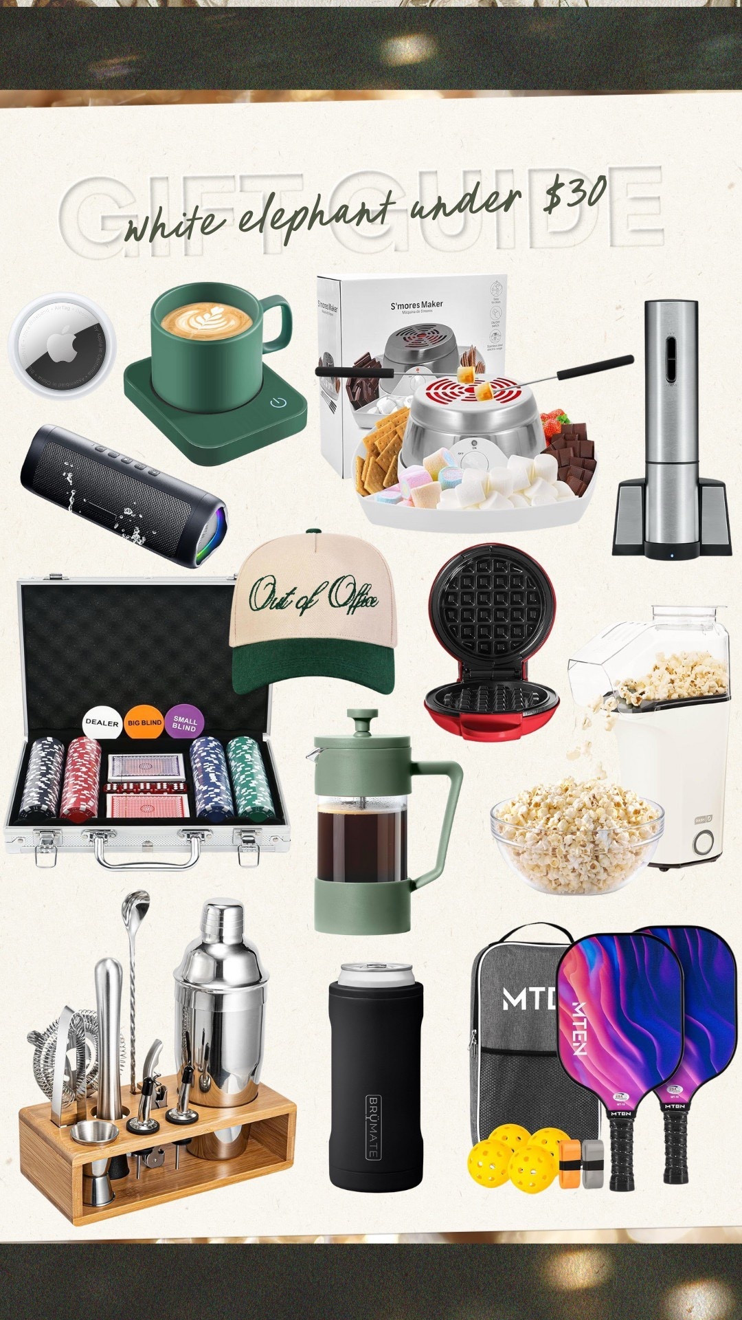 White elephant gift guide under $30!






gift guide, white elephant, holiday, gifts, christmas, gifts for her, gifts for him, holiday gifts 

#LTKGiftGuide #LTKSeasonal #LTKHoliday