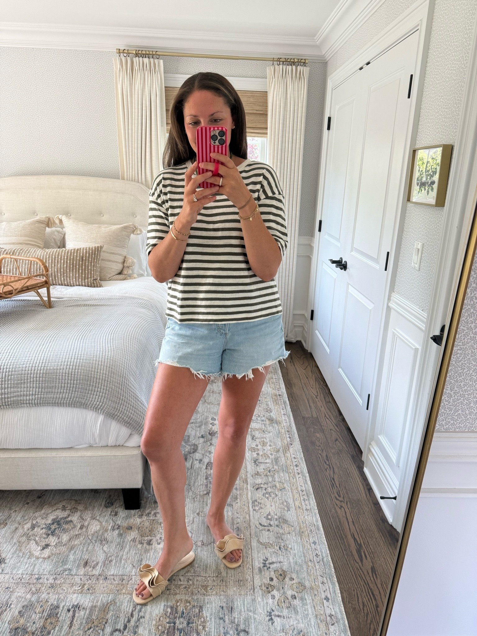 Today’s OOTD! Love this striped tee and I’ve had these denim shorts for years. Necklace is a must for summer! So fun to layer.

#LTKootd #LTKSaleAlert #LTKdayinmylife