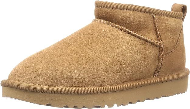 Amazon.com | UGG Women's Classic Ultra Mini Ankle Boot, Chestnut, 9 US | Ankle & Bootie | Amazon (US)