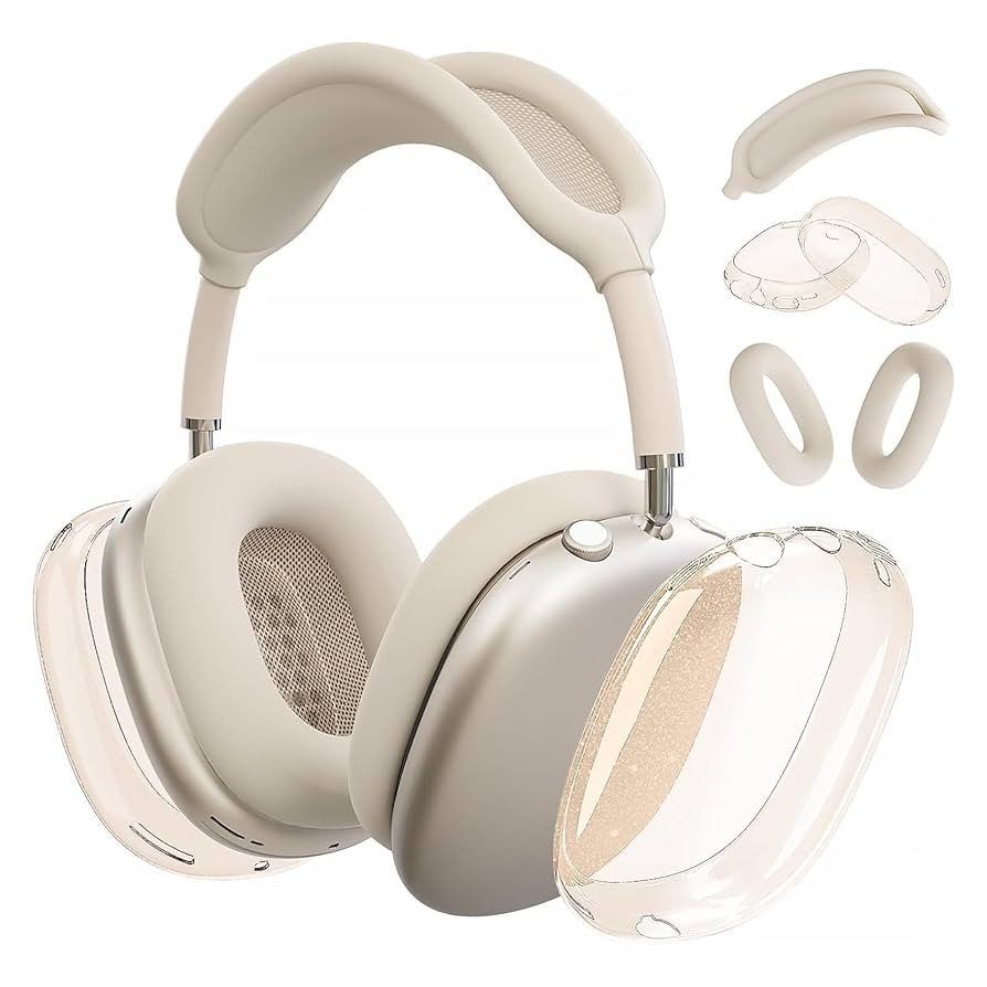 AirPods Max Case, Silicone Ear Pad & Headband Cover, Clear Soft TPU Ear Cups - 3 in 1 Accessories... | Amazon (US)