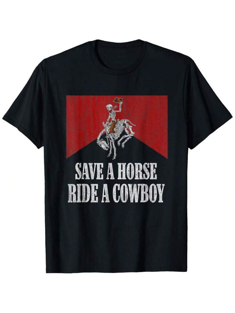 Save A Horse Ride A Cowboy Western Country Funny T-Shirt  Daily T-Shirt Women Kids Girls T-Shirt | SHEIN