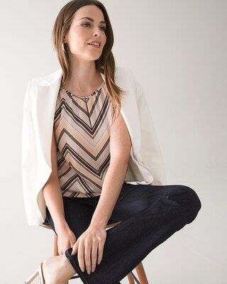 Sleeveless Chevron Stripe Top | White House Black Market