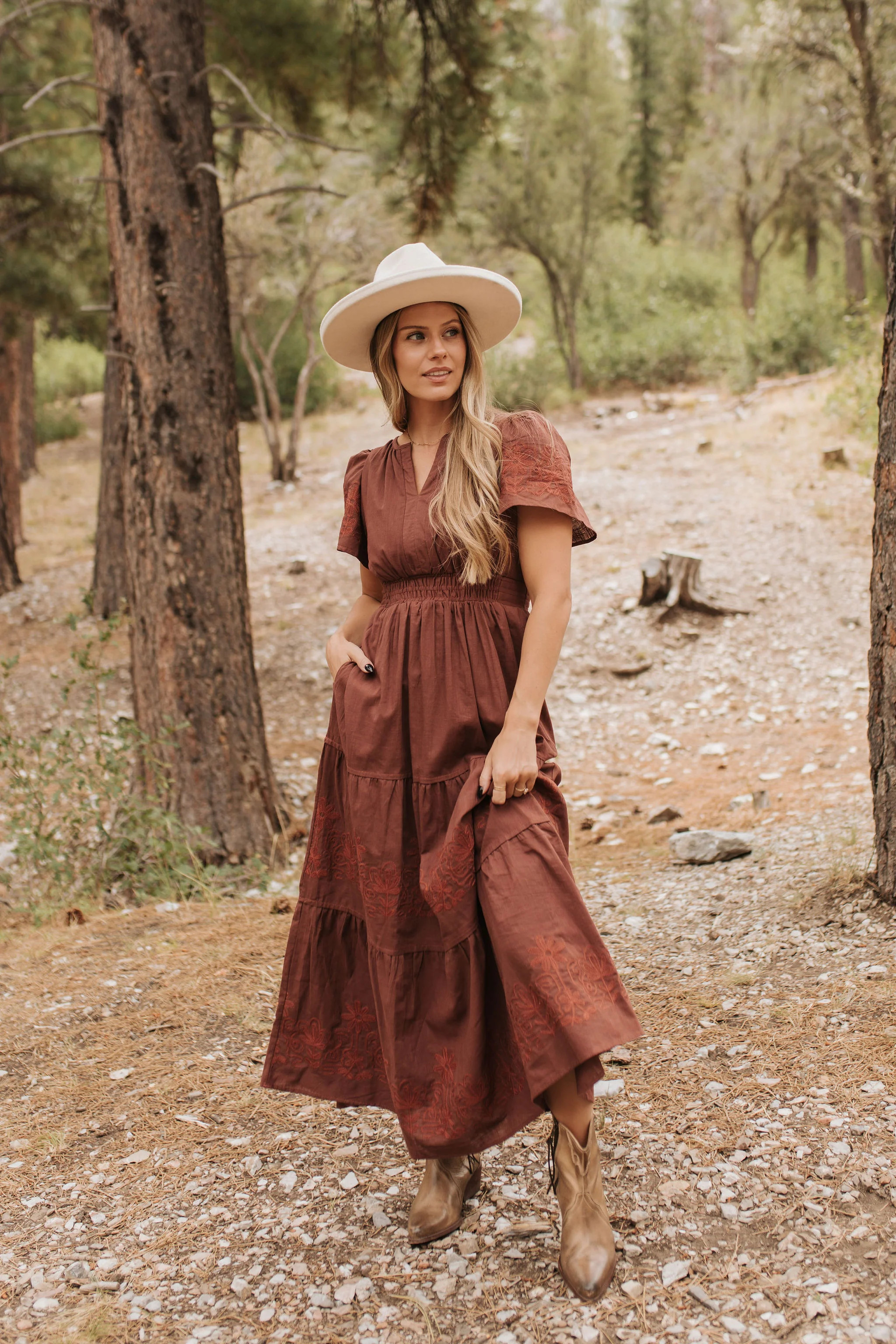 THE MUCALL POPLIN DRESS IN CINNAMON | Pink Desert
