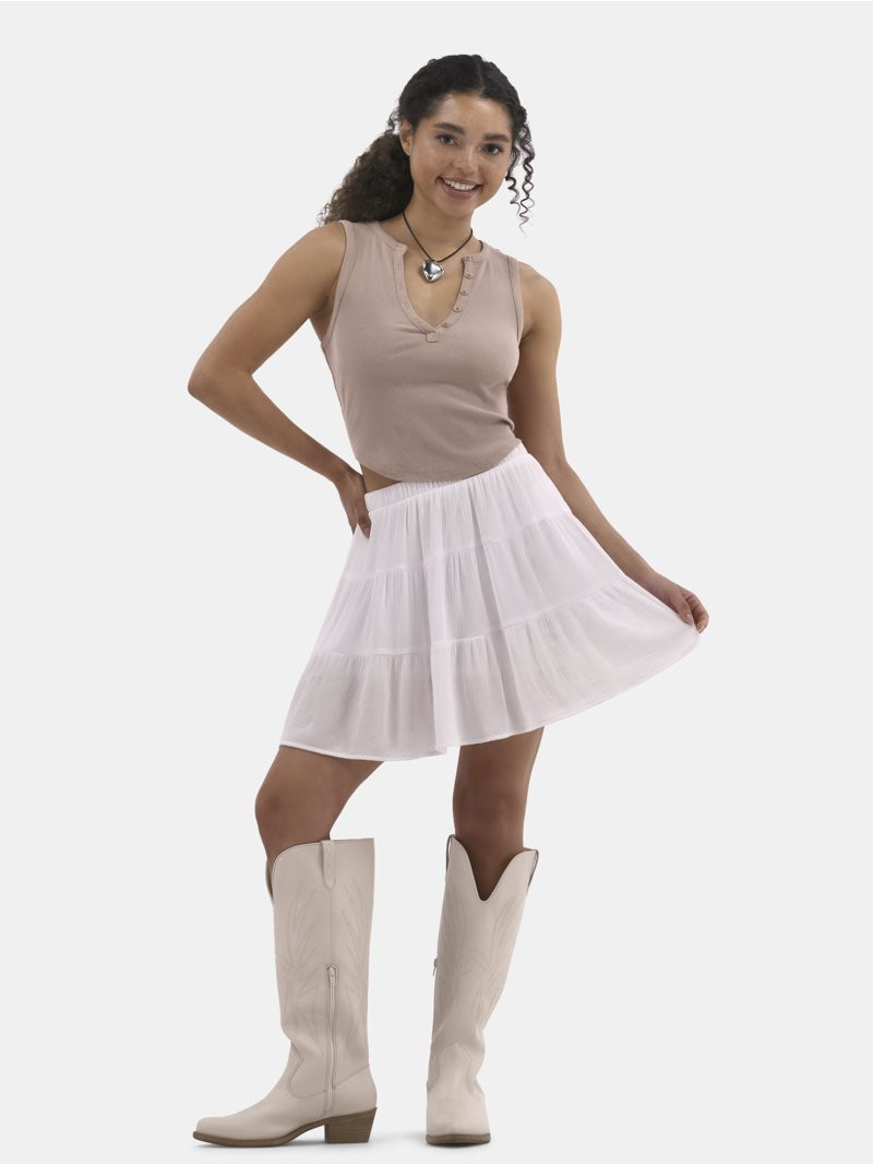 No Boundaries Tiered Mini Skirt, Women's | Walmart (US)