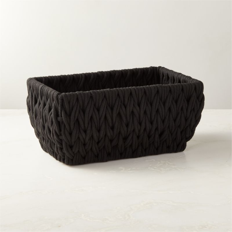 Conway Modern Rectangular Black Decorative Storage Basket + Reviews | CB2 | CB2