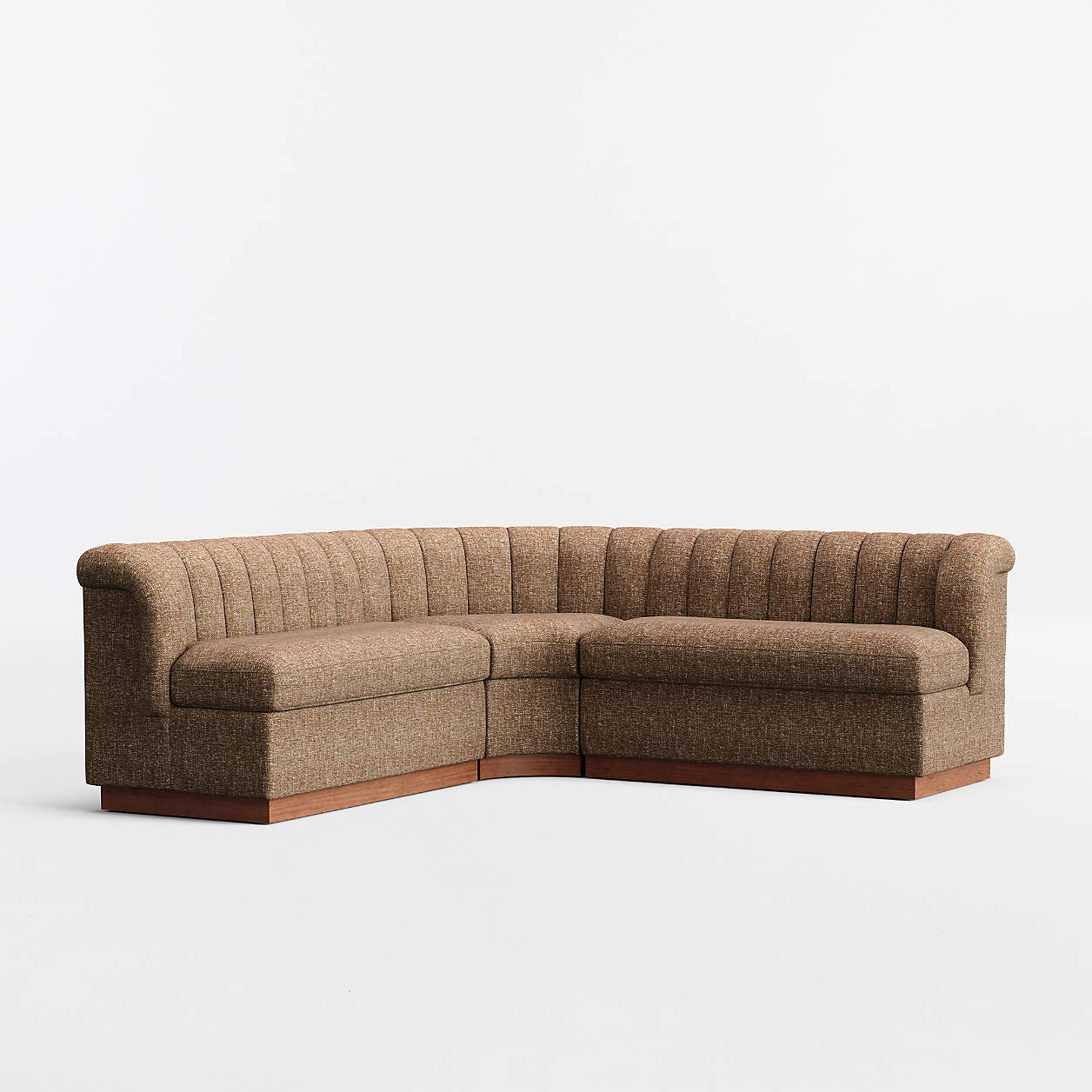 Aveline Chocolate Upholstered L-Shaped Loveseat Dining Banquette | Crate & Barrel | Crate & Barrel