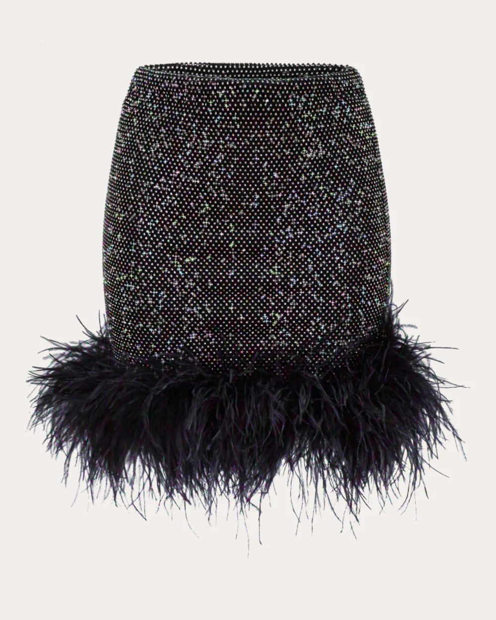 Rhinestone Feather Mini Skirt | Olivela