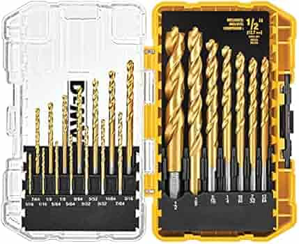 DEWALT Titanium Nitride Coated Drill Bit Set, Pilot Point, 21-Piece (DW1361) | Amazon (US)