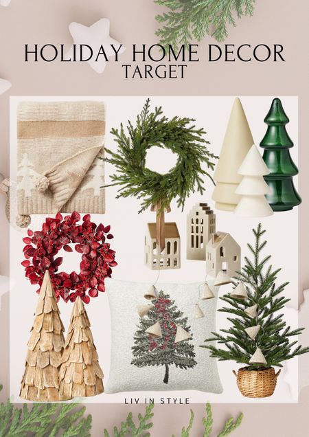 Threshold with Studio McGee holiday decor at Target. Neutral decor ideas, spruce wreath, neutral holiday blanket, tree decorations, bell garland, holiday pillows and more! 

#LTKhome #LTKSeasonal #LTKHoliday