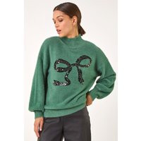 Festive Sequin Bow Knit Jumper | Debenhams UK