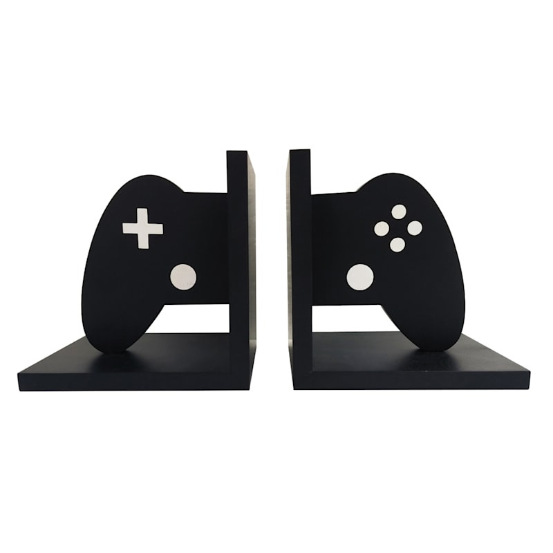 Black Game Controller Bookends, 11" | At Home