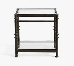 Estelle Rectangular Glass Side Table (17.5") | Pottery Barn (US)