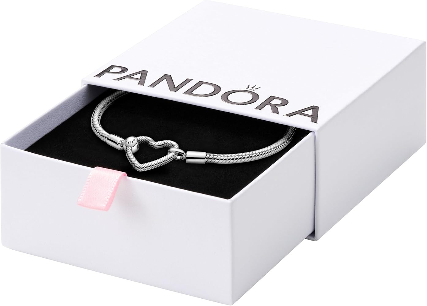 PANDORA Moments Heart Clasp Snake Chain Bracelet - Charm Bracelet for Women - Compatible Moments ... | Amazon (US)