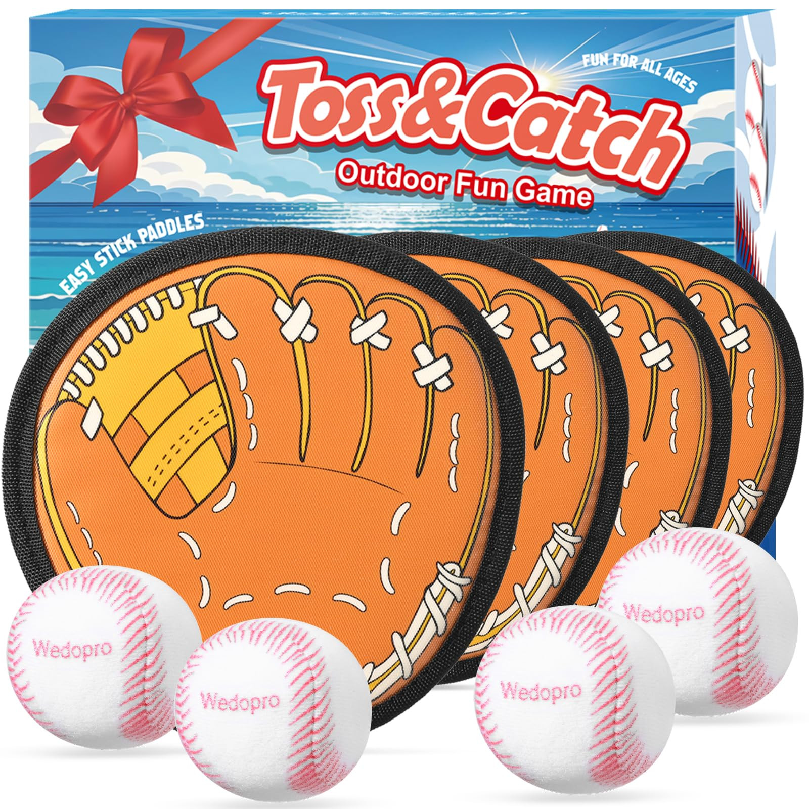 Juego de pelota para tirar y atrapar, guantes de béisbol para niños pequeños, juegos al aire l... | Amazon (US)