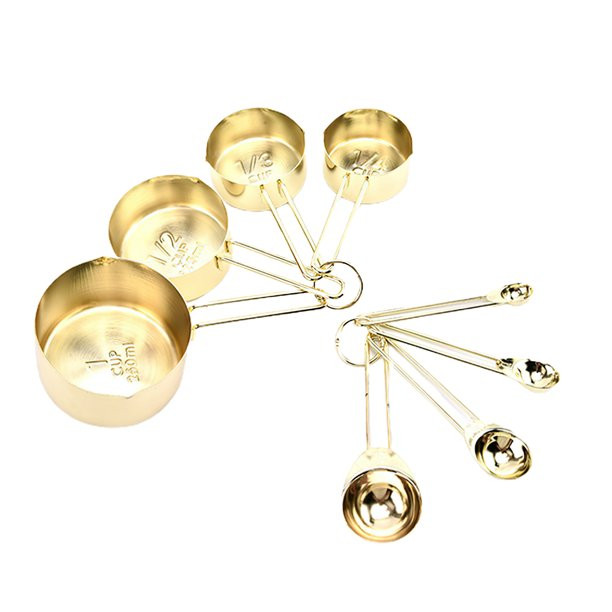 Yesbay 8Pcs Kitchen Stainless Steel Measuring Cups Spoons Engraved Mirror Polished Measurements f... | Walmart (US)