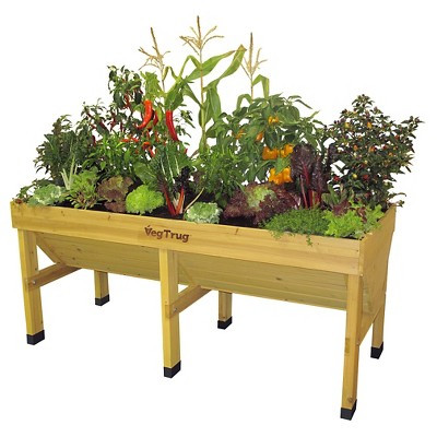 VegTrug 72"x30" Medium Rectangular Wooden Garden Bed Brown | Target
