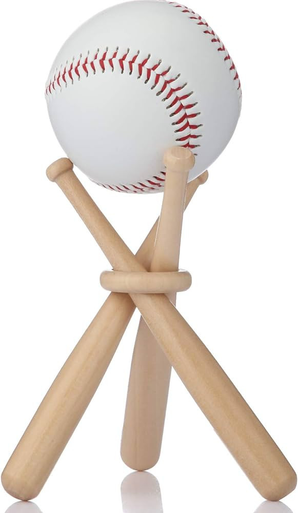Baseball Stand Baseball Holders for Balls Display Wooden Baseball Bat Display Stand Holder Displa... | Amazon (US)