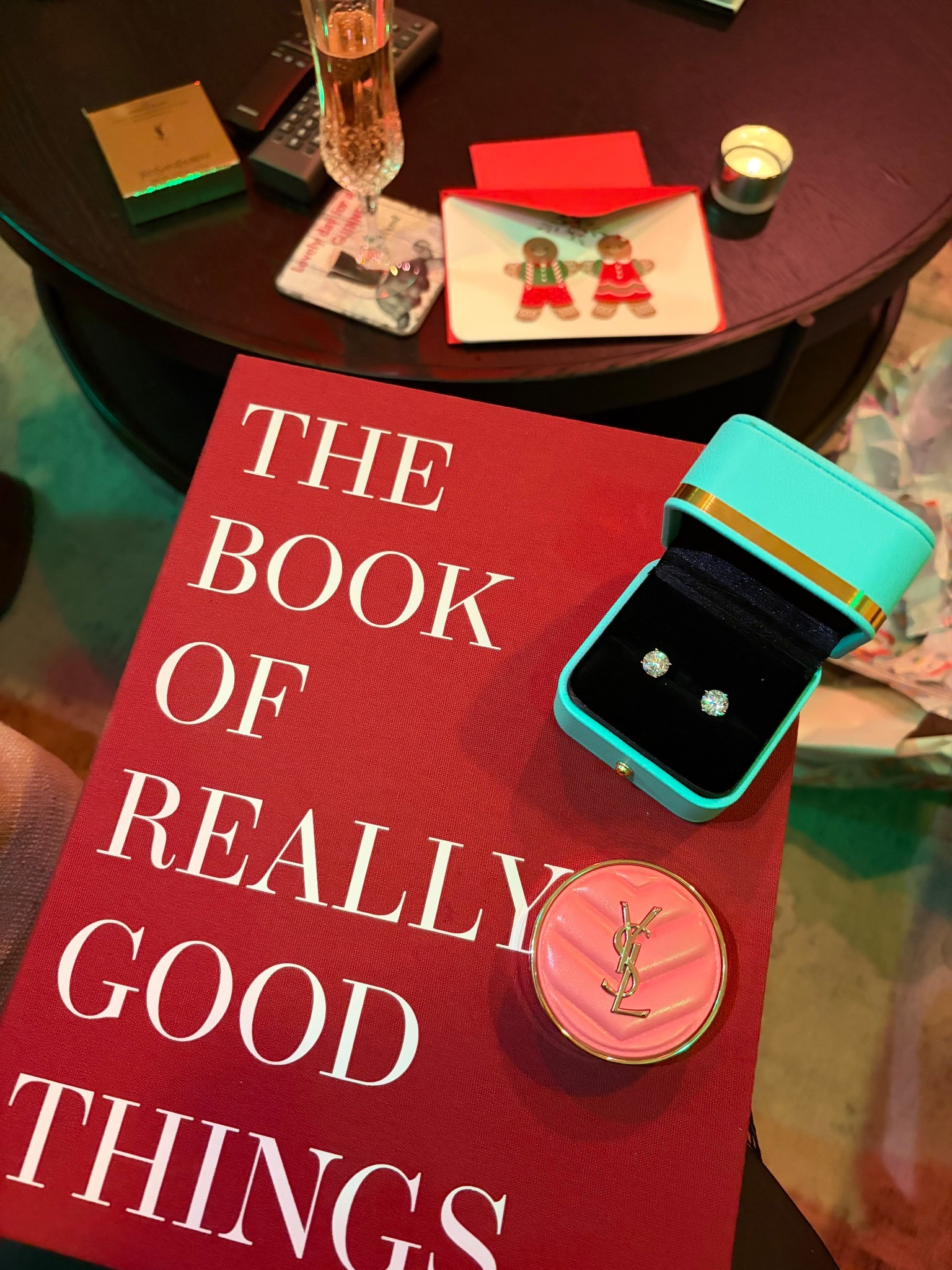 Jewelry box, earrings, and blush Saint Laurent  

#LTKHoliday #LTKGiftGuide