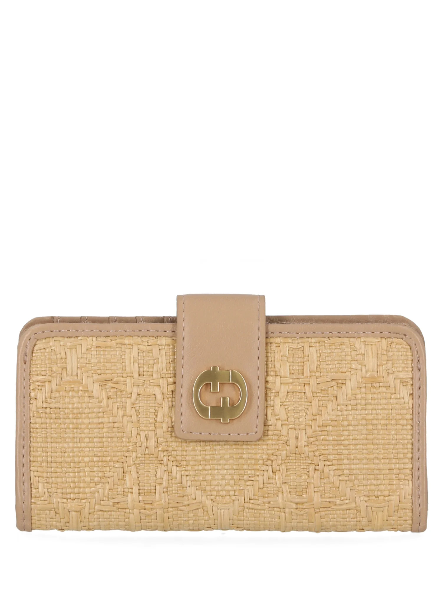 Time and Tru Women's Alexandra Slim Tab Wallet, Straw | Walmart (US)