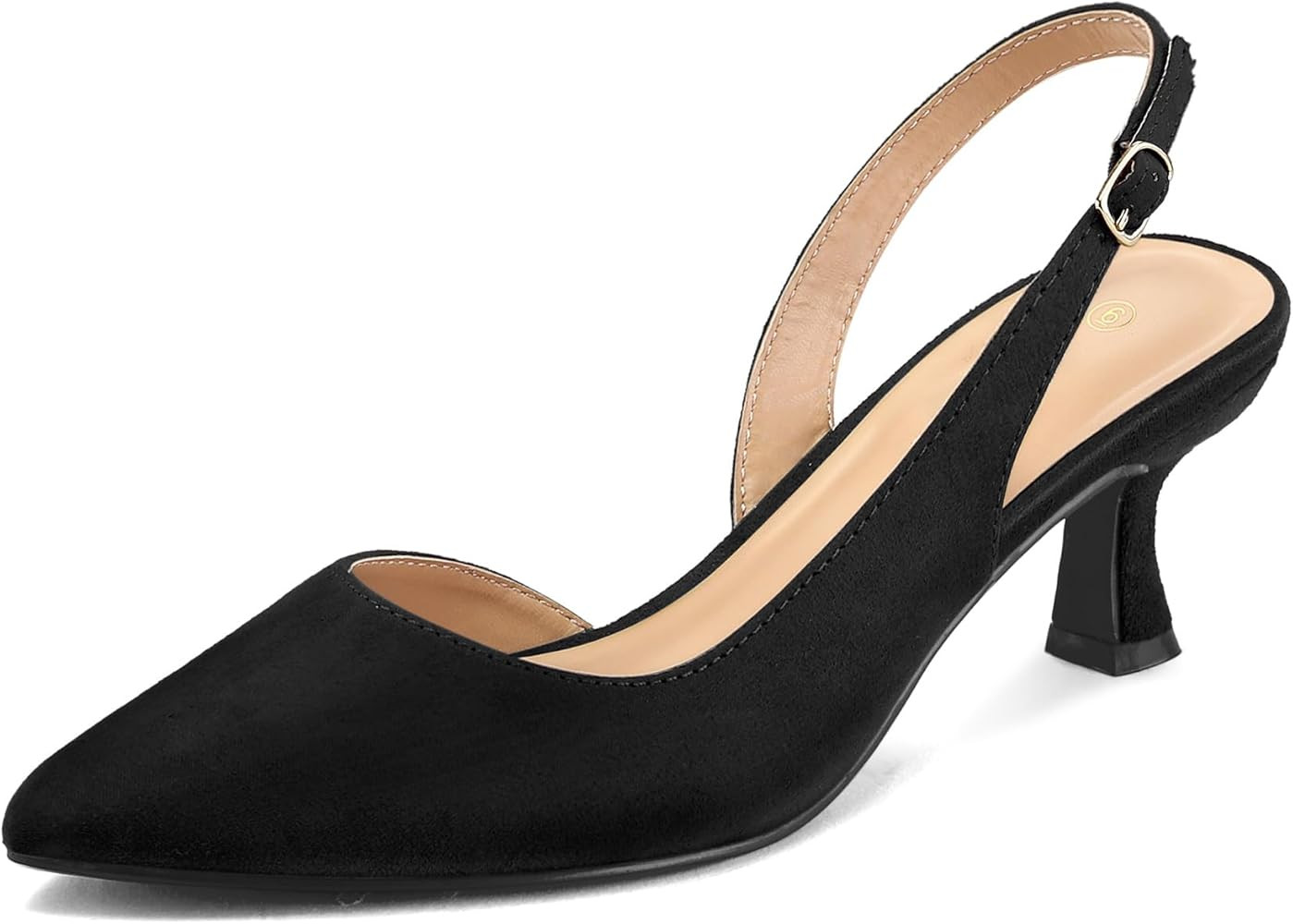 mysoft Women's Pumps Slingback Kitten Heels Pointed Toe Sexy Wedding Party Dress Pump Shoes | Amazon (US)