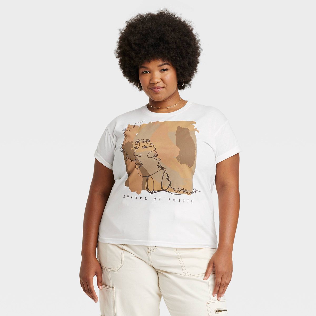 Women's Shades of Beauty Short Sleeve Graphic T-Shirt - Cream | Target