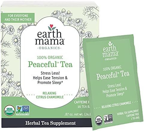 Earth Mama Organic Peaceful Tea Bags for Pregnancy and Beyond, Stress Less, 16 Count | Amazon (US)