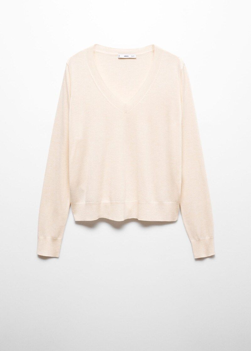 V-neck knit sweater -  Women | Mango USA | MANGO (US)