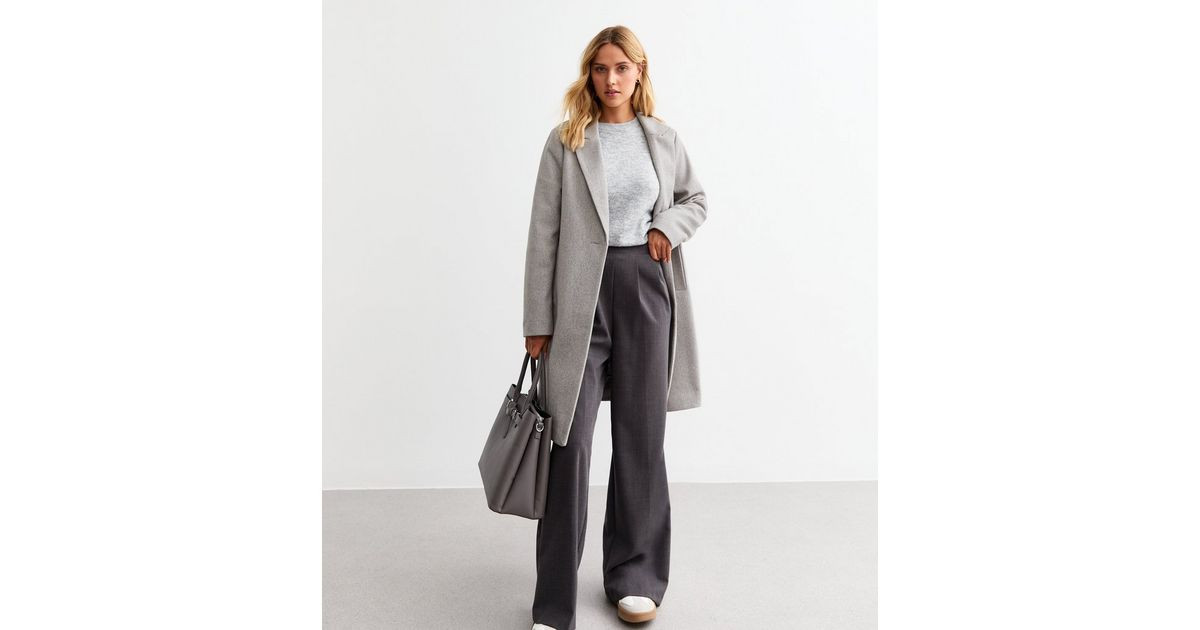 Grey Tailored Single Button Coat
						
						Add to Saved Items
						Remove from Saved Items | New Look (UK)