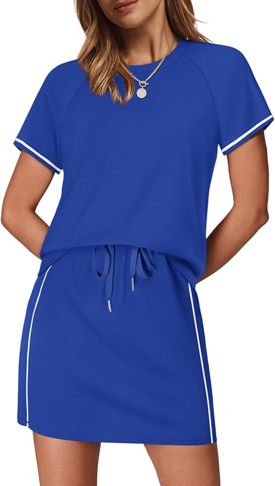 Sampeel 2 Piece Sets for Women Skirt Sets Summer Outfits Womens Clothing Set Travel Workout Skort... | Amazon (US)